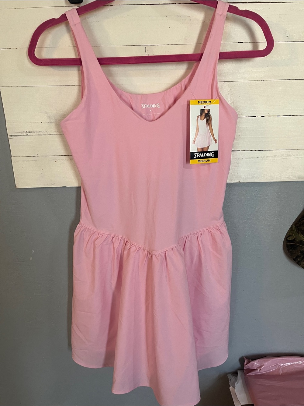 Spalding Pink Sleeveless Casual Tank Dress